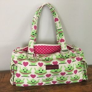 Bungalow 360 Canvas Satchel/Makeup Bag- Frog